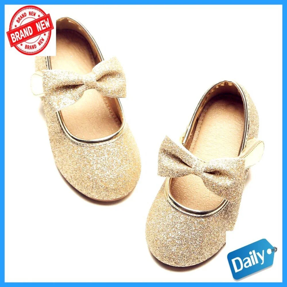 Toddler Girls Mary Jane Flats Ballet Shoes Flower Girl Wedding Party